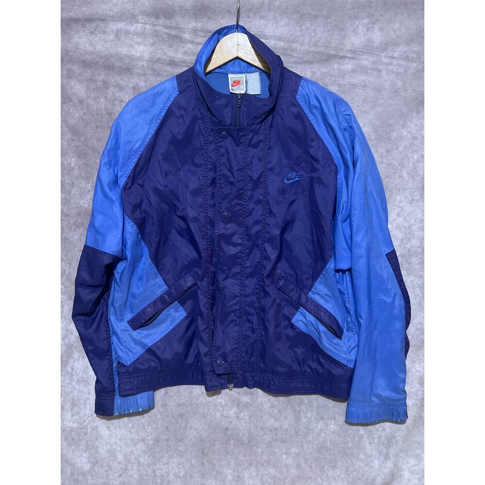 VINTAGE 80s Nike Windbreaker Jacket in Two-Tone Blue, size M/L